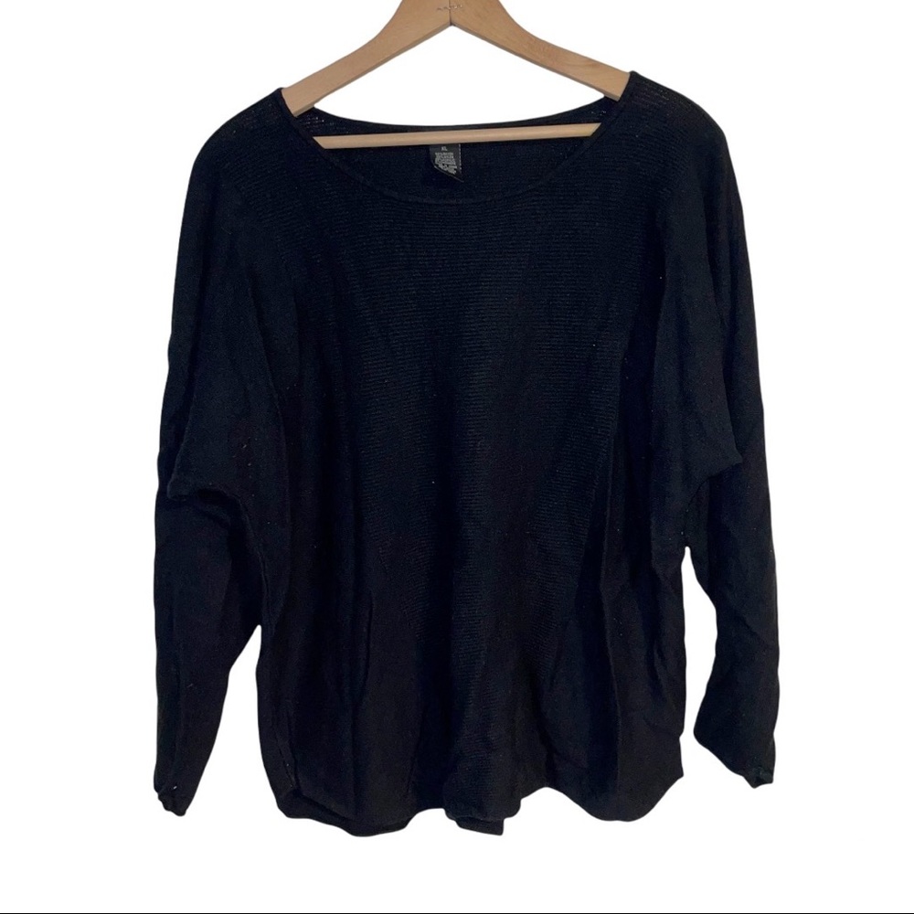 Grace Elements Black Sweater XL Cashmere Winter Cozy Soft Knit
